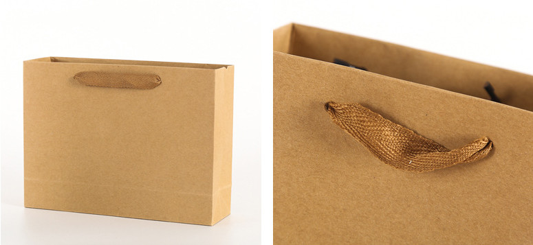 Cardboard Paper Kraft Shopping Paper Bags With Handles Custom Logo Printed