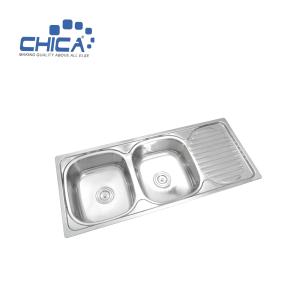 Wholesale CH11650 Double Bowl Kitchen Sink Stainless Steel Press Kitchen Sinks from china suppliers