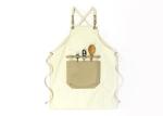PU Material Kitchen Cooking Apron Anti Oil Pocket Outside Light Color