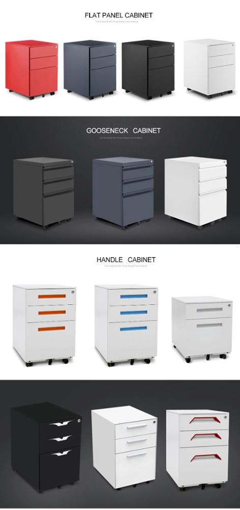 Mobile Pedestal Small 3 Drawer Lateral File Cabinet