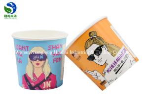 Wholesale Environmentally Colorful Small Paper Bowls Leakproof Seal Edge With Lids And Straws from china suppliers