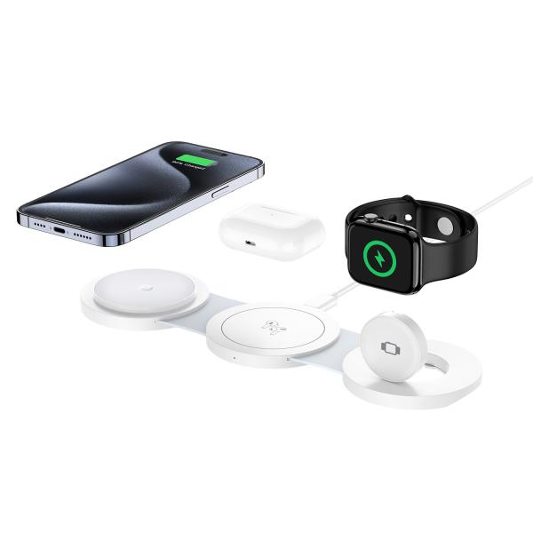 3 Fold 20W Wireless Charging Station With 5W/7.5W/10W/15W Magnetic Charger And
