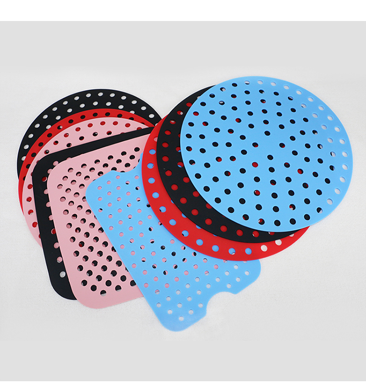 Custom Reusable Silicone Kitchenware Set , Air Fryer Silicone Pad Round Square Shape