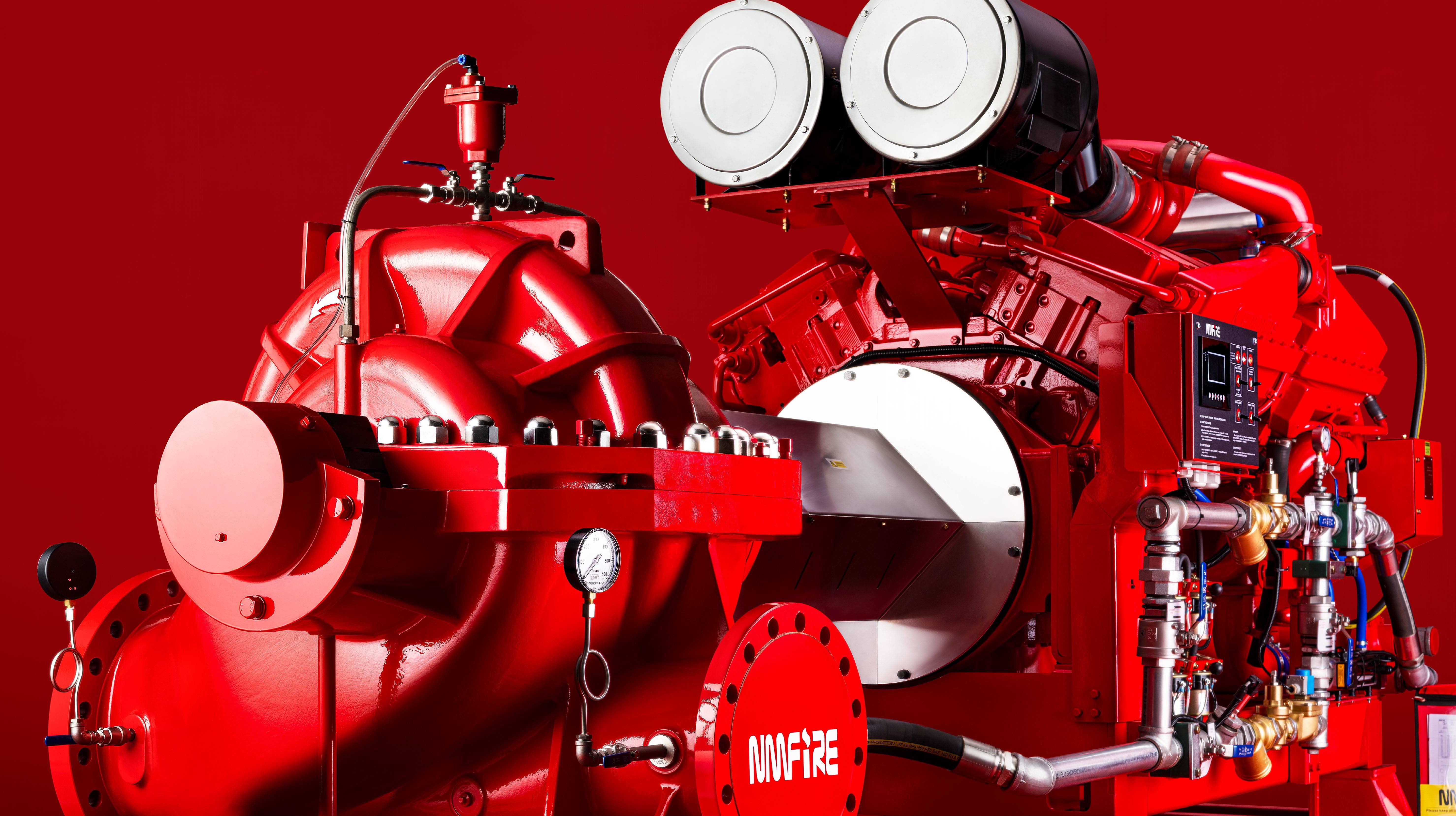 SCF125-100-330x2 UL/FM Two-Stage Split Case Fire Pump 500–750 GPM, 500 GPM @ 330 PSI 50Hz (2950 RPM) / 60Hz (3550 RPM) Diesel or Electric Drive — Up