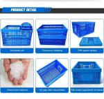 Plastic Turnover Basket Folded Stackable Storage Baskets For Harvest Fresh Food