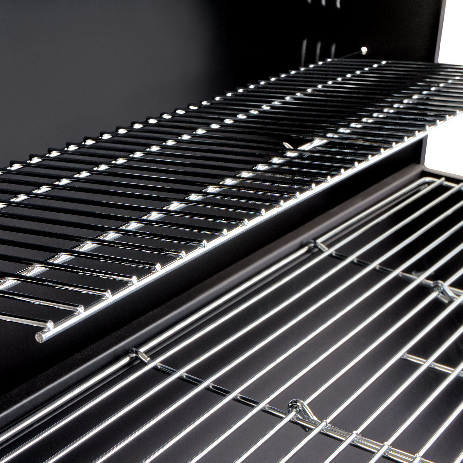 Outdoor BBQ Charcoal Smoker Custom Double Layer Trolley Grill Front Shelf 61*23cm