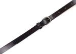 Dark Brown Women's Fashion Skinny Leather Belt Carven Single Prong Buckle