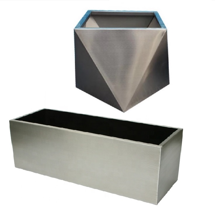 Customized stainless steel rectangle flower planters