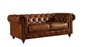 Wholesale American Industrial Style 2 Seater Chesterfield Leather Sofa For Home Furniture from china suppliers