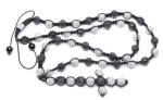 Shamballa Handcrafted Beaded Necklaces, Clear & Black Crystal Pave Alloy Beads