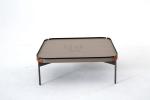 Metal Legs Modern Living Room Wood Leather Coffee Table Set