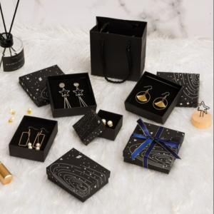 Wholesale Rectangle Small Jewelry Packaging Boxes Earrings Luxury Paper Gift Box Black from china suppliers