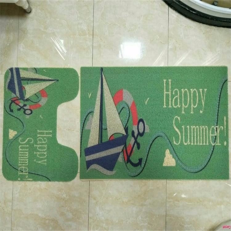 Cartoon Coir Entrance Matting , Non Slip Bathroom Mats Eco - Friendly
