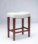 10kgs Gray Leather Counter Height Stools / H66.5cm Leather Kitchen Stools