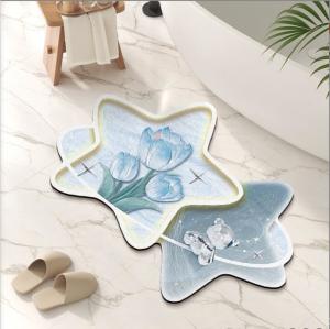 China Bathroom Waterproof Carpet Creative Tulip Series Pattern Carpets on sale