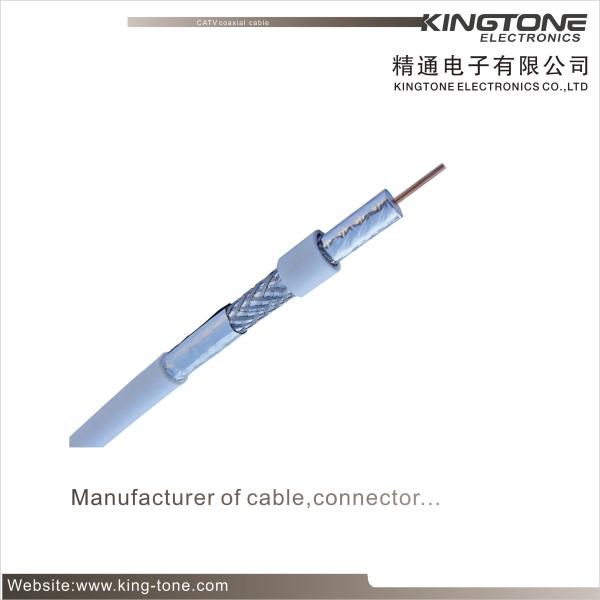 Tri - Shield RG6 Coaxial Cable 18 AWG CCS 77% Aluminum Braiding for CATV MATV