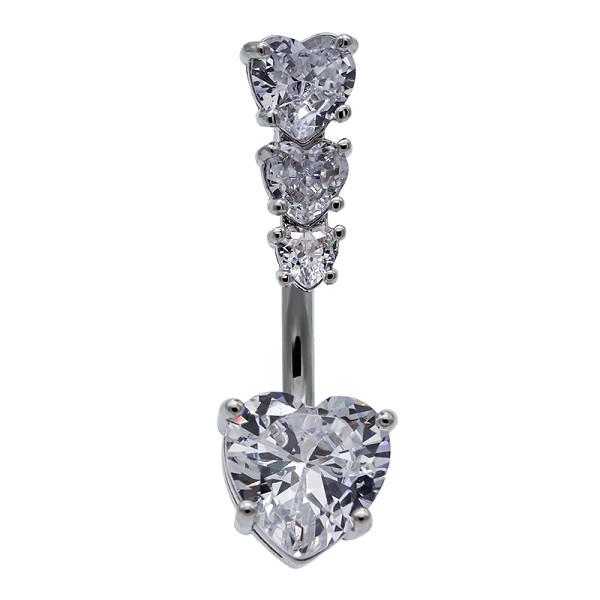 Snow Flower Diamond Clip On Belly Button Rings Claw Setting Inlay Surgical Grade