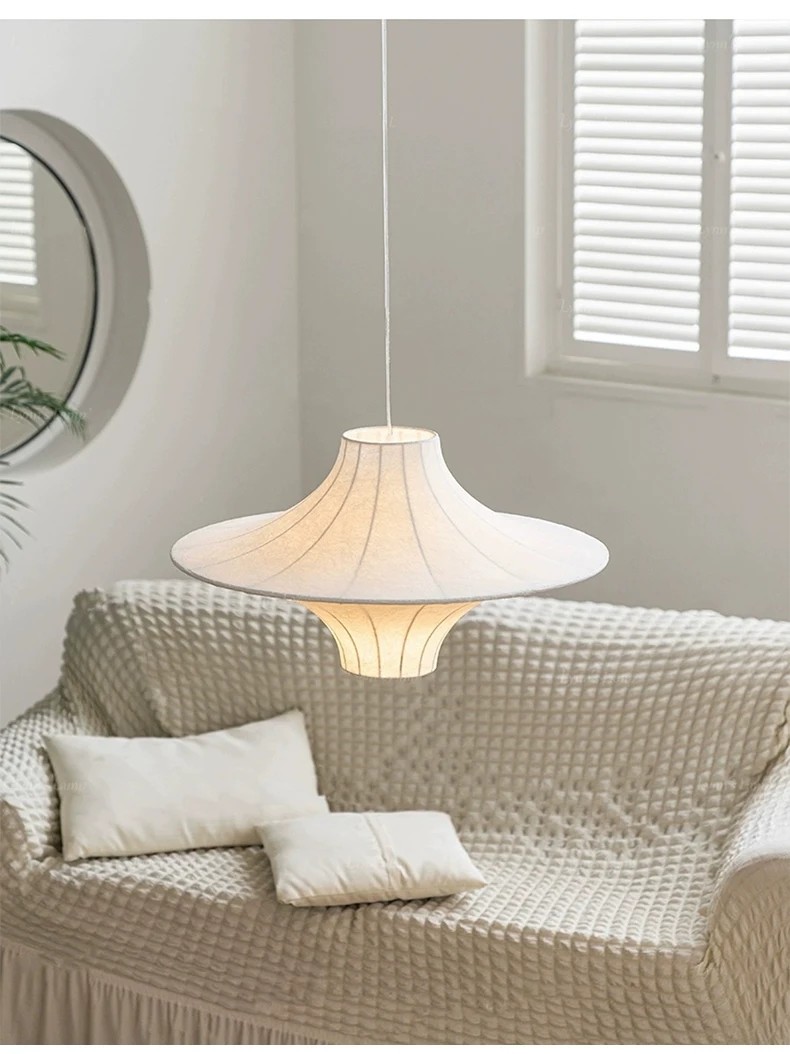 Modern Silk Led Pendant Lights For Living Room Nordic Wabi Sabi Light(WH-AP-579)