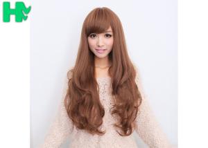 Wholesale Free Wig CatalogsBrown Color Long Synthetic Wigs For Party , Synthetic Hair Wigs from china suppliers