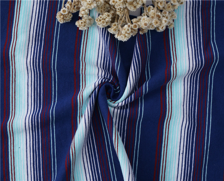 100% Cotton Yarn Dyed Stripe Knit Fabric For Activewear