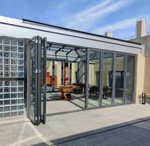 Wholesale Fire Retardant 3.0mm Aluminium Bifold Patio Doors Slide Folding Glass Door from china suppliers