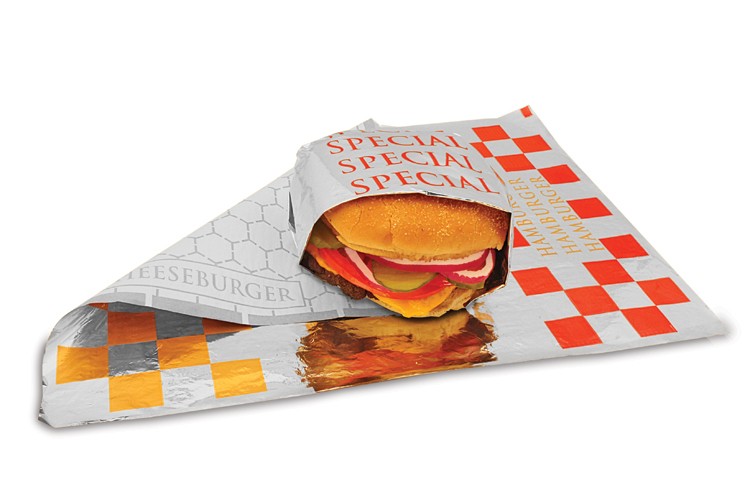 Colored Laminated Aluminum Foil Hamburger Wrapping Paper Fleixble Packaging