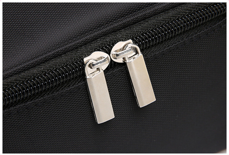 New Fashion Large Capacity Women Double Layer Black Waterproof Nylon Cosmetic Makeup Brush Bag Organizer