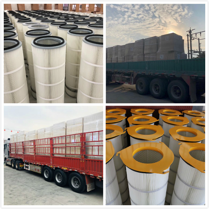 High Efficiency Polyester Dust Filter Cartridge Good Abrasion Resistance