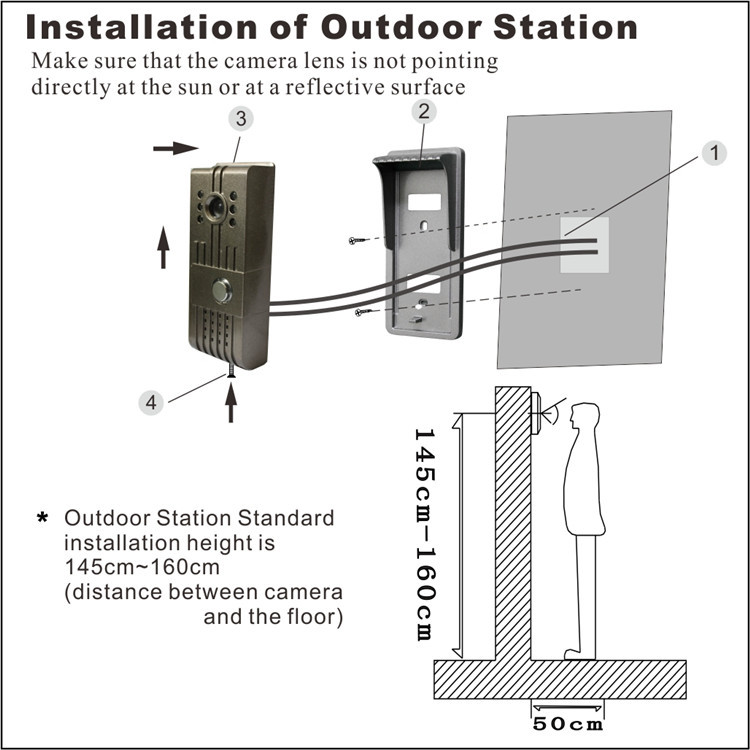 CK-105 @ 7 Inch color screen and intercom unlock by swipe ID card video door phone for villa