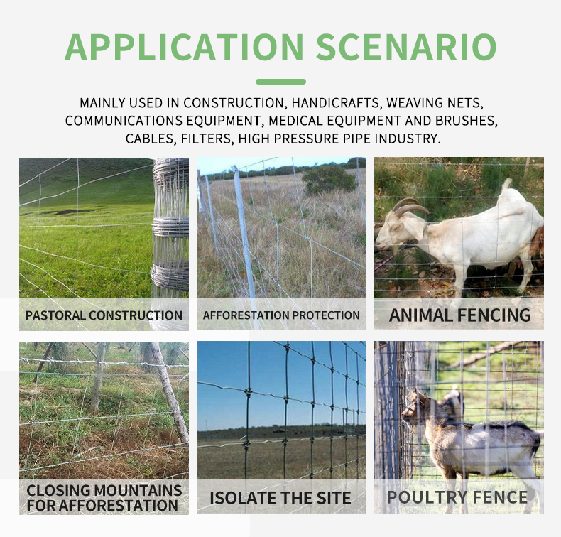 Wholesale Galvanized Grassland Wire Mesh Fence Cattle / Sheep / Field / Deer Farm Fence