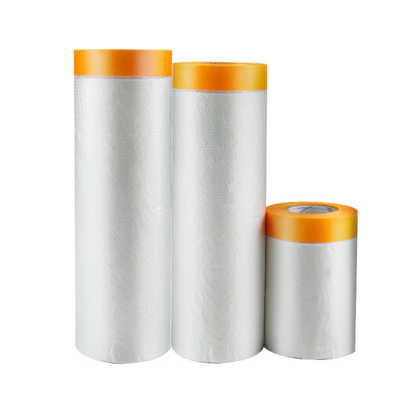 Industrial Pre Taped Masking Film Auto Painting For Decorators