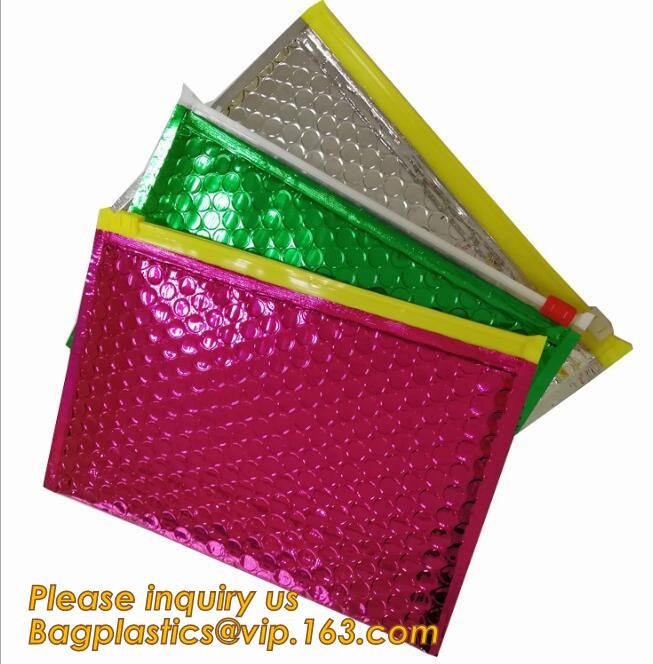 Holographic Zipper Slider Zip Lock Bubble Bag,Cosmetic Zipper Bag/Rose Gold Slider Bubble Bag with Logo,Slider Bubble Zi