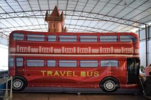 Wholesale PVC Red Wide Inflatable Bus House Jumping Castle For Kids Entertainment Eco - Friendly from china suppliers
