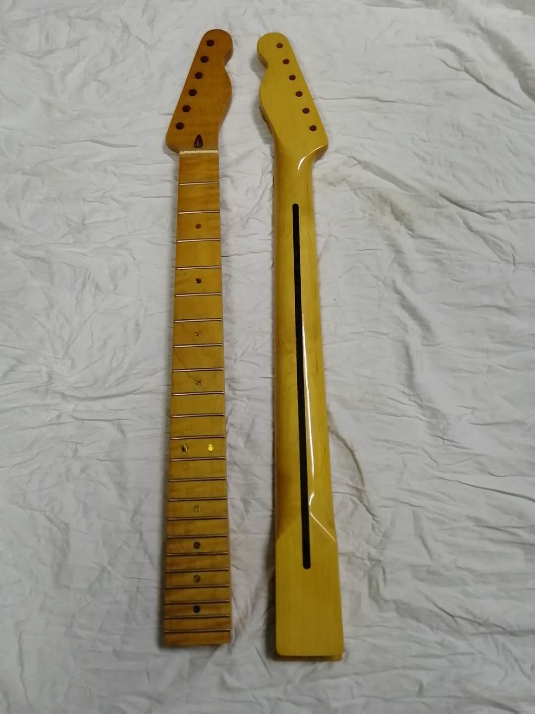 Custom Grand Paddle Guitar Headstock Unfinished Roasted Maple ST Guitar Neck Electric Acoustic Guitar Accept Kinds OEM
