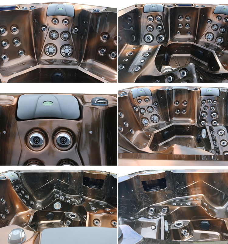 5 Person Deluxe Outdoor Hot Tub Spa With Premium Lighting And A Backlit Waterfall