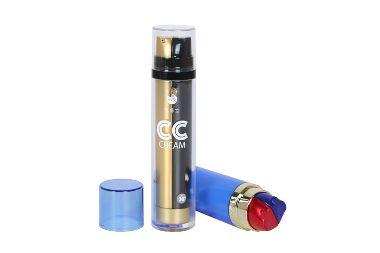 50ml Day / Night Separate ISO OD 36mm Plastic CC Cream Bottle Double Tube Cosmetic Botttle