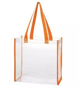 Wholesale Transparent PVC Promotional Shopping Bags With Long Webbing Shoulder Strap from china suppliers