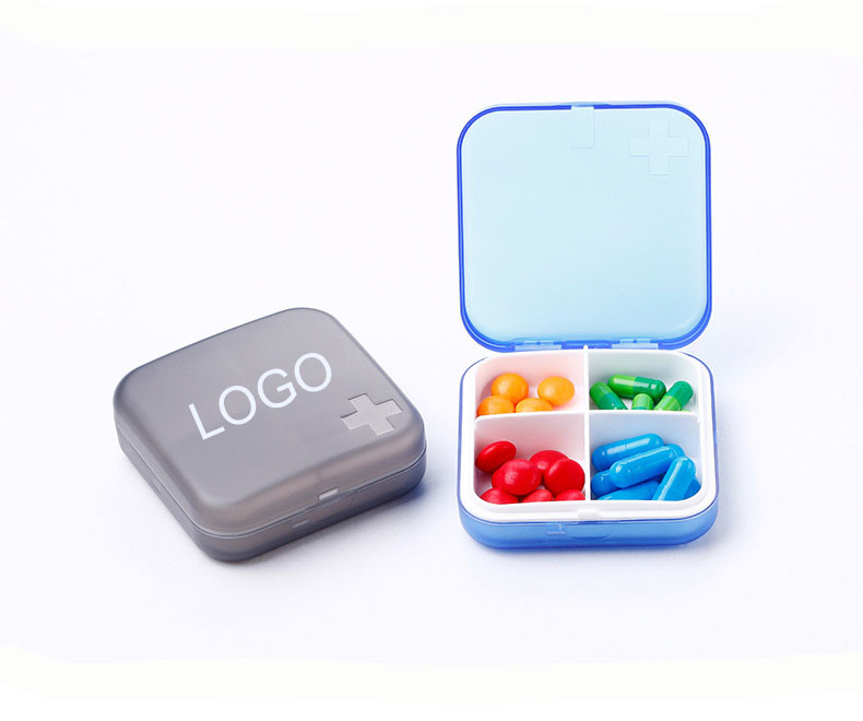 Fashionable small medicine box 65*65*20mm food grade ABS+PP five colors