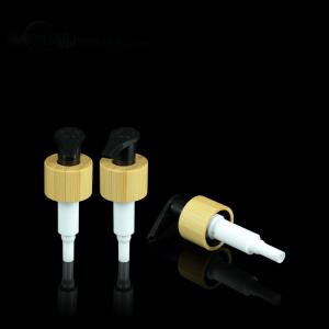 Wholesale 28 410 PP Ribbed Bamboo Collar Refillable Bathroom Lotion Dispenser Left Right Switch from china suppliers