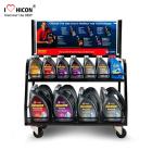 Floorstanding Metal 3 - Layer Car Lubricating Oil Display Rack For Automotive