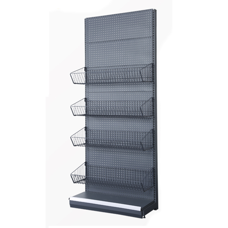 Metal Free Standing Pegboard Display Supermarket For Snacks