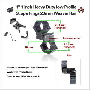 Wholesale Low Profile Rifles Tactical Scope Rings With Picatinny Rail , Hunting Gun Accessories from china suppliers