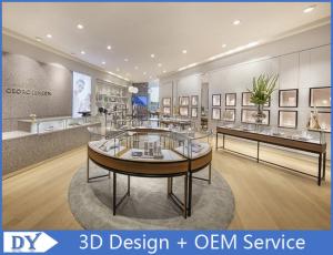 Wholesale Metal Round Shape Veneer Store Jewelry Display Cases / Retail Glass Display Cabinets from china suppliers