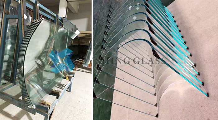 Oversize Clear Curved Tempered Glass Insulated Bent Safety Toughened Glass