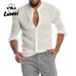 Casual Men Shirts Apparel Cotton Single Breasted Long Sleeve Print Shirts