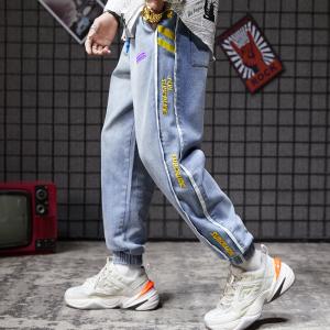 Wholesale Clothing manufacturers for small orders 100% Cotton Enzyme Wash Men Pants Male Sports Hip Hop Baggy Pants from china suppliers