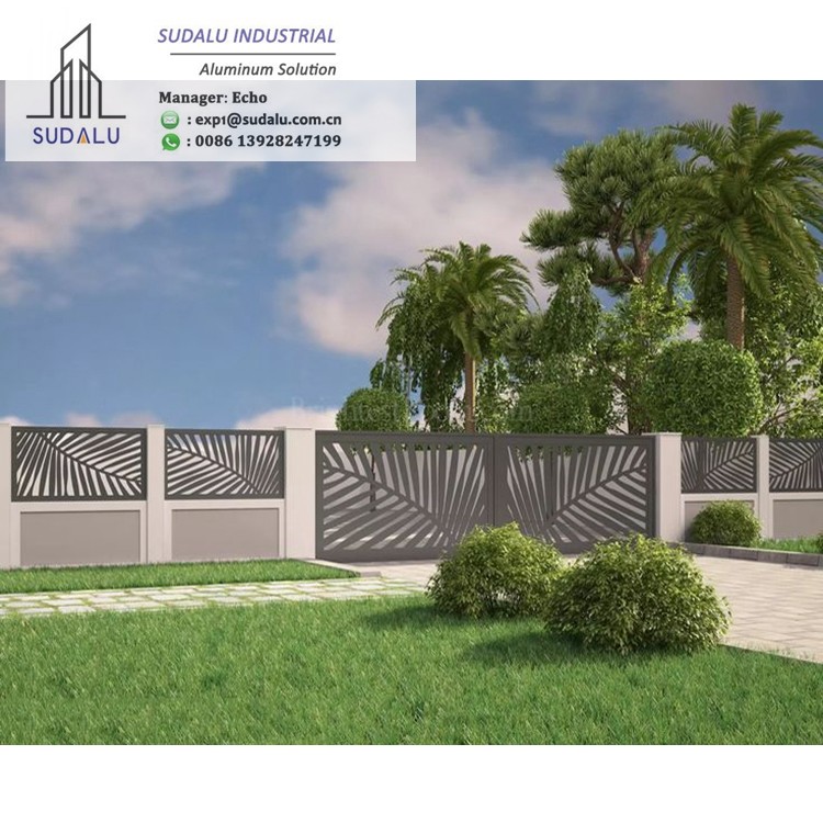 SUDALU Outdoor Free Customized Design Service Perforated Metal Laser Cut Aluminum Fence Panel