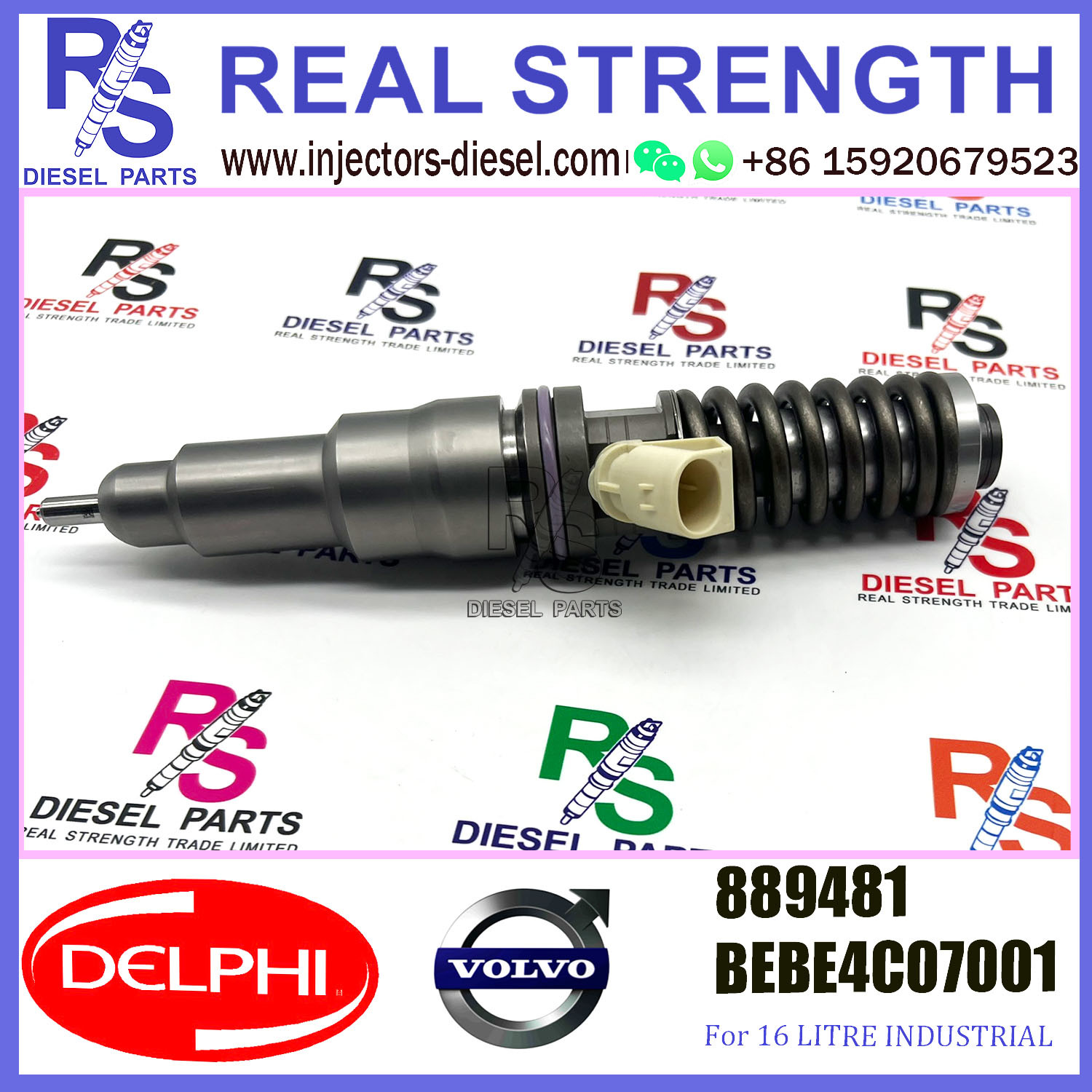 2 Pin DELPHI Fuel Injector 889481 BEBE4C07001 V-O-L-V E1 For 16 LITRE INDUSTRIAL