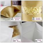 White Kraft Craft Paper Standing Up Pouches Food Packaging Zipper Bags With