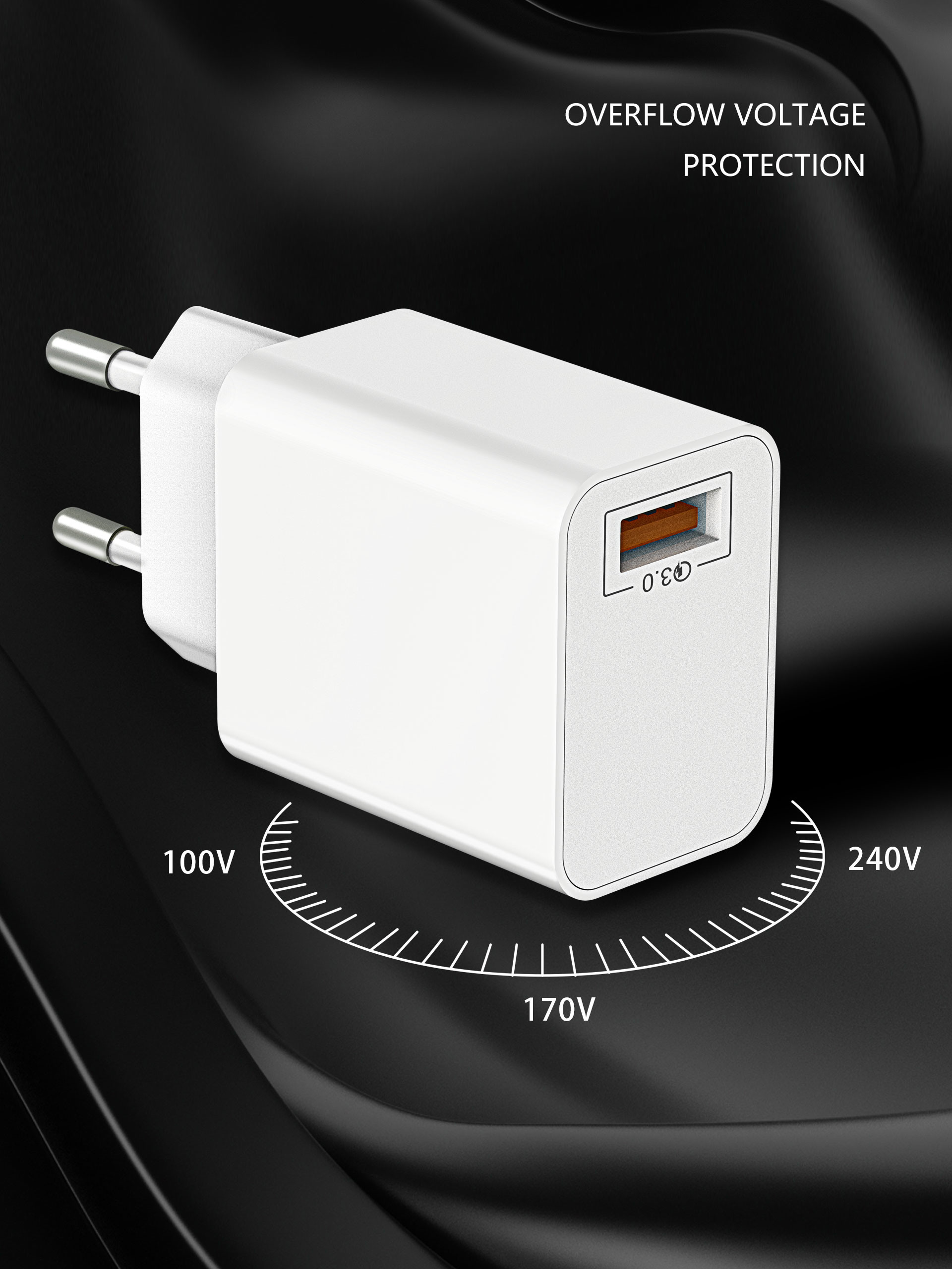 OCC 18W Quick Charge 3.0 Wall Charger One Port AC 100-240V Input